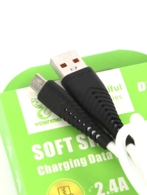 Кабель для зарядки, micro, 1.0М, 2.4А, силикон