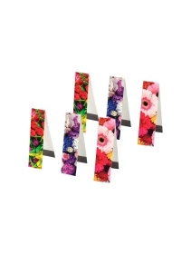 Закладки для книг "ЮНЛАНДИЯ" Цветы, 6шт, магнитные, блестки, 25x196мм