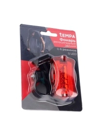 Фонарь велосипедный задний, 6,5*4*2,5 см, 6 режимов, 5 LED