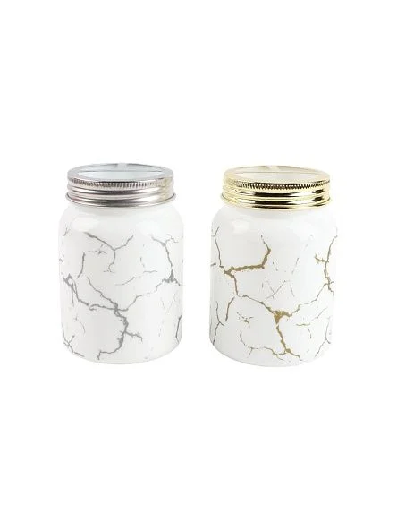 Подставка для зубных щёток с разделителем "Мрамор", 450 мл, опаловое стекло