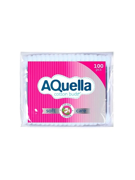AQUELLA Ватные палочки п/э 100шт
