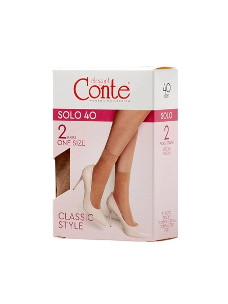 Носки женские CONTE ELEGANT SOLO 40 (2 пары), р.23-25, bronz