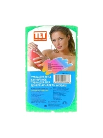 Губка для тела ТЕТ 150х90 мм с профильным массажным слоем