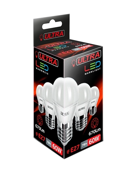 Лампа светодиодная  LED  G45 7W E27 3000K