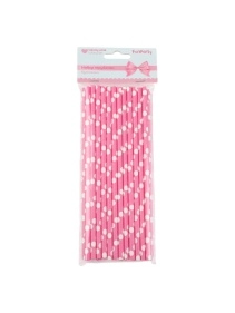 Набор трубочек бумажных "Candy pink", 25 шт  (PD1077)
