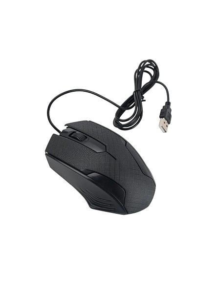 Мышь компьютерная проводная, черная, 1,2 м (PA0661)