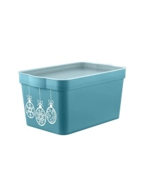 Ящик для ёлочных игрушек 7,5л 32х21,1х14,1см изумрудный микс