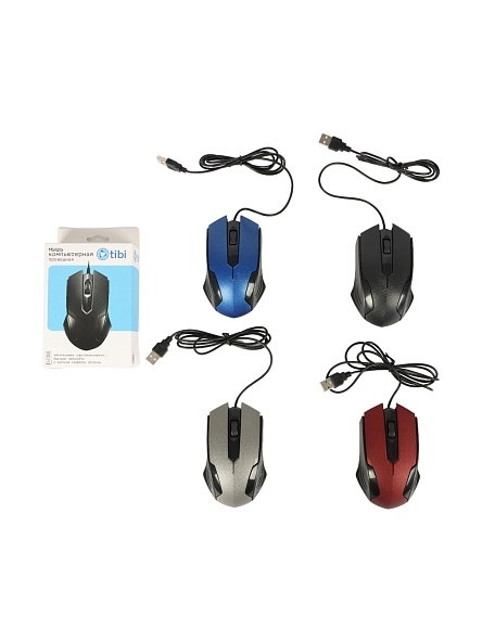 Мышь компьютерная проводная, 1200 DPI, кабель 1,13 м