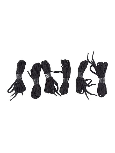 Шнурки для обуви 6 пар, длина 1м, черные 