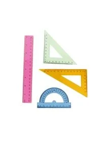 Набор линеек канцелярских: линейка, транспортир, угольник - 2 шт