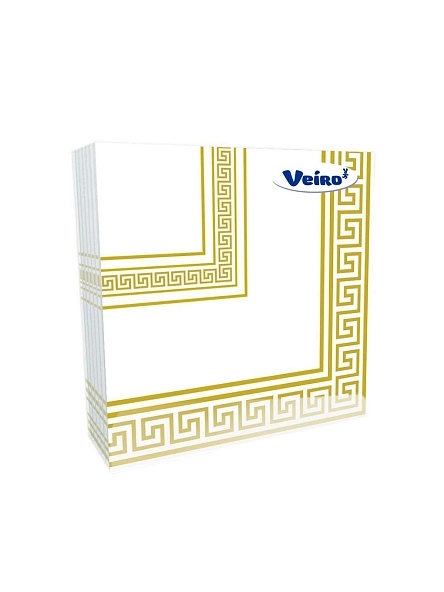 Салфетки столовые сервировочные Veiro Эллада Белая, 3-слойные, арт. 33П3/20