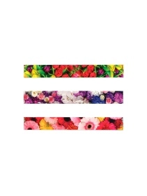 Закладки для книг "ЮНЛАНДИЯ" Цветы, 6шт, магнитные, блестки, 25x196мм
