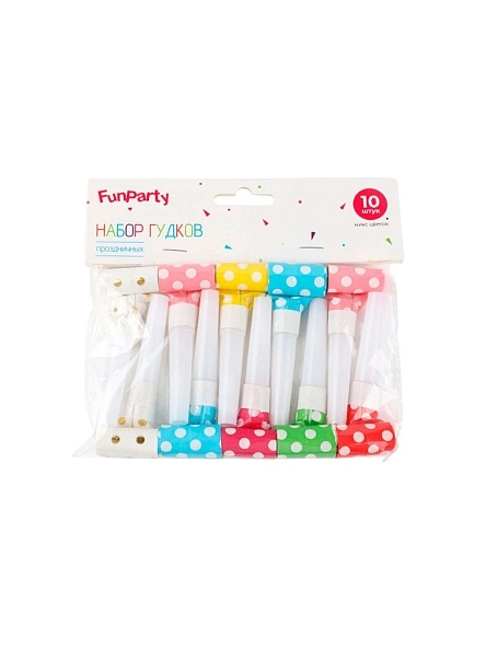 Набор гудков праздничных "Noisy party-2", 10 шт, 6+11 см