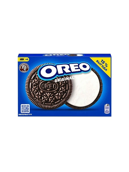 Печенье «OREO» с какао и начинкой с ванильным вкусом 228г