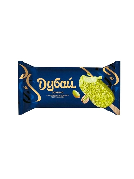 Десерт замор.фисташк.  с кусочк. хруст.теста Катаифи ДУБАЙ эскимо, 60 г 