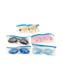 Очки для плавания + заглушки для ушей и зажимом для носа в ПВХ-чехле, пластик, 16 см, в асс-те