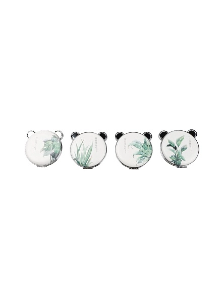 Зеркало карманное, двустороннее "Green vibes",  8*7,5*2 см (PD0846)