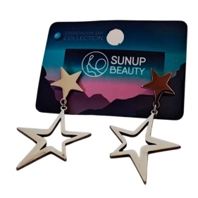 Серьги"Stars, moon, sky", ТМ Sunup beauty, 4,2 см (ML-3003)