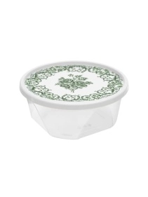 Контейнер для продуктов круглый 1,4л с декором "L'amour" (белый)