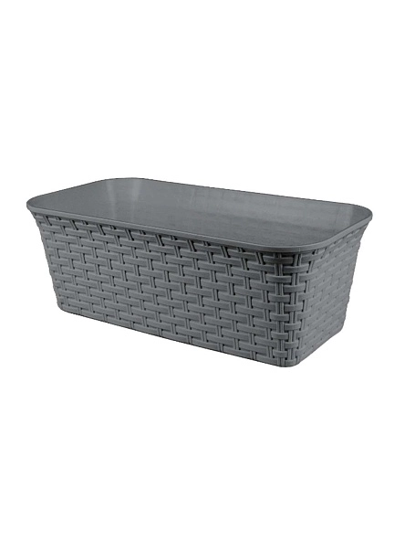 Балконный ящик "Ротанг" 43см с дренажем, микс цвета