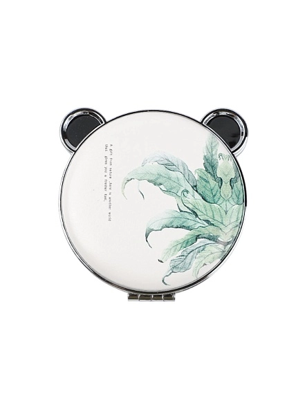 Зеркало карманное, двустороннее "Green vibes",  8*7,5*2 см (PD0846)