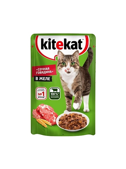 Китекат пауч говяд в желе 85г