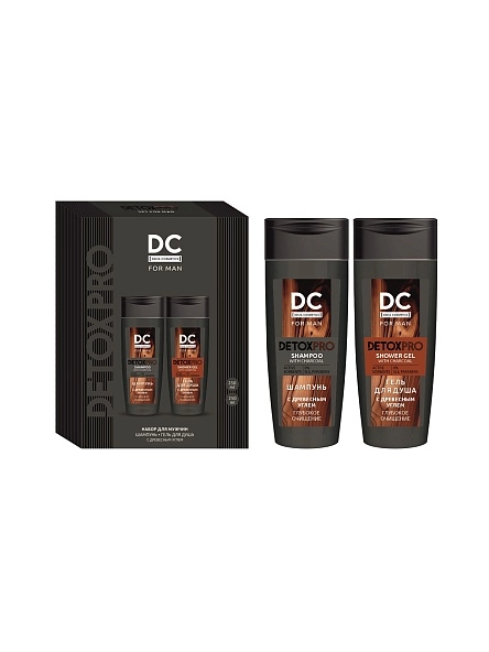 Косметический набор для мужчин "Detox pro" (гель для душа 250 мл + шампунь 250 мл)