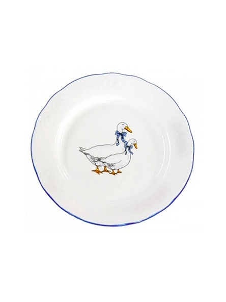 Тарелка "Гуси", 200 мм глубокая 250 см3 ф.548 "надежда"