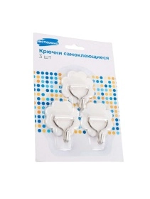 Набор самоклеящихся крючков,  3 шт,5*6.5*2 см