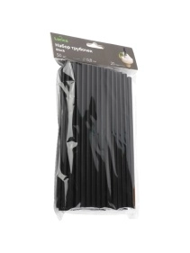 Набор трубочек "Black", 50 шт, 0,8*20 см (PK1145)