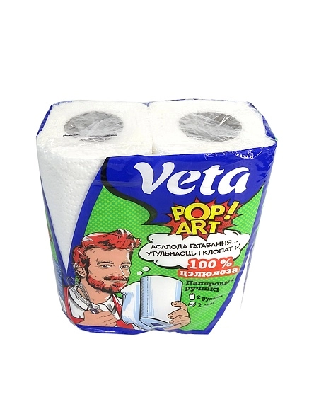 Полотенца бумажные VETA POP ART двухслойные 100 % целлюлоза