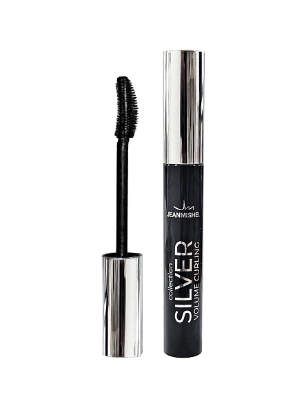 Тушь для ресниц Jeanmishel collection SILVER volume curling classic 10 мл, силиконовая кисть, эффект подкручивания и удлиннения