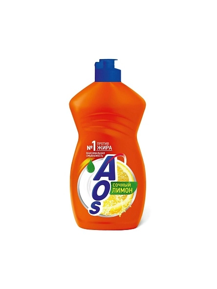 Средство для мытья посуды "AOS" Лимон, 450 г