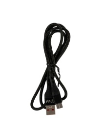 Кабель для зарядки в тканевой оплетке, Type-C, 2,4 А, 3,5*(900-1000) мм (D60T-black)