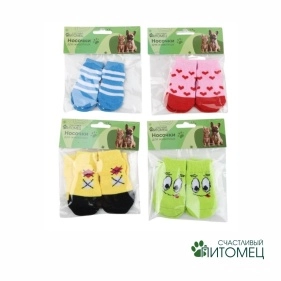 Носочки для животных, 4 шт, размер S, M, L, микс дизайна