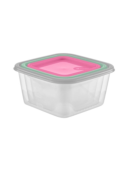 Набор емкостей для продуктов квадратных Fusion 3шт (1,7л; 1,1л; 0,63л)