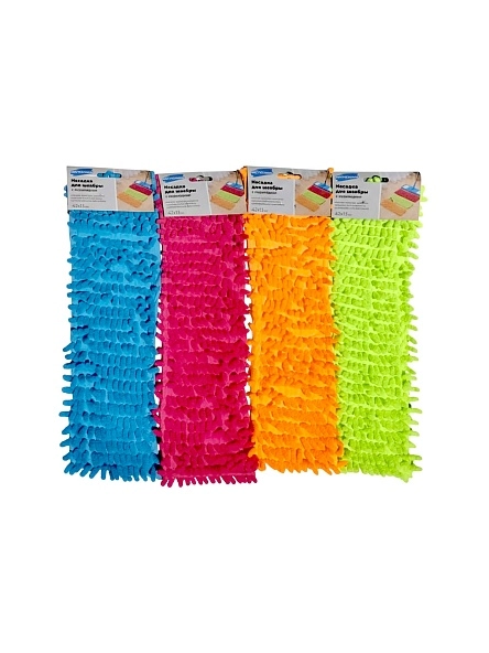 Насадка для швабры из шенилла "Лапша" с подкладкой, 42*13 см, микс цвета