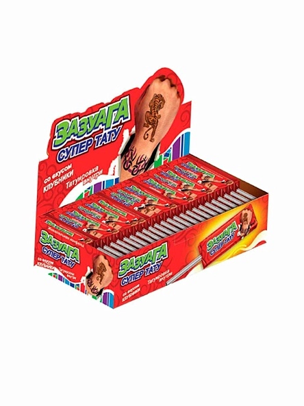 Жевательная конфета на палочке со вкусом клубники "Zazuage" STRAWBERRY 11,2 г