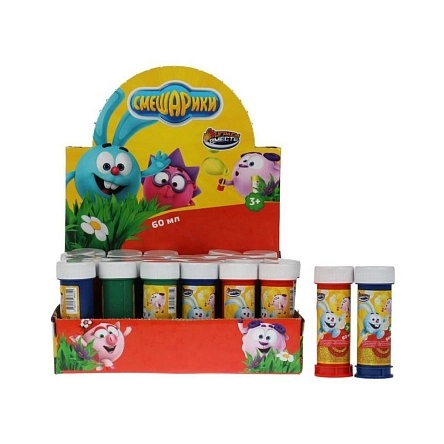 Мыльные пузыри Смешарики 60мл ИГРАЕМ ВМЕСТЕ уп-36шт в кор.6уп