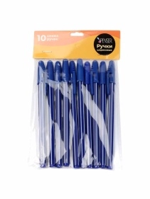 Набор ручек шариковых, 10 шт, цв.синий