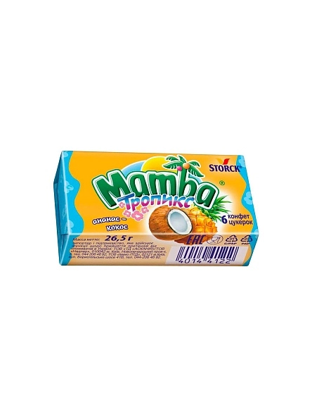 Жевательные конфеты "Mamba Тропикс"." 26,5г