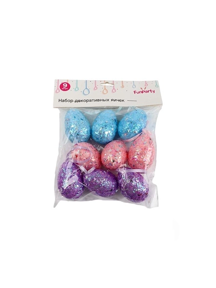Набор декоративных яичек, 9 шт., 3*5 см