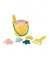 Песочный набор "Lalababy" Follow Me, ведерко, сито, совочек, грабельки, 4 формочки