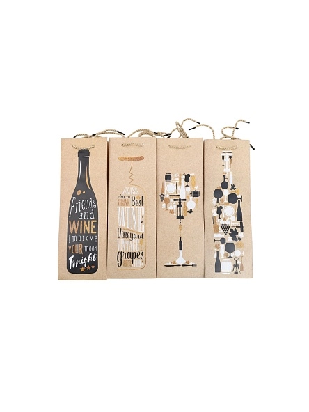 Пакет подарочный для вина "Bottle", 36*12,8*8,4 см (PI0689)