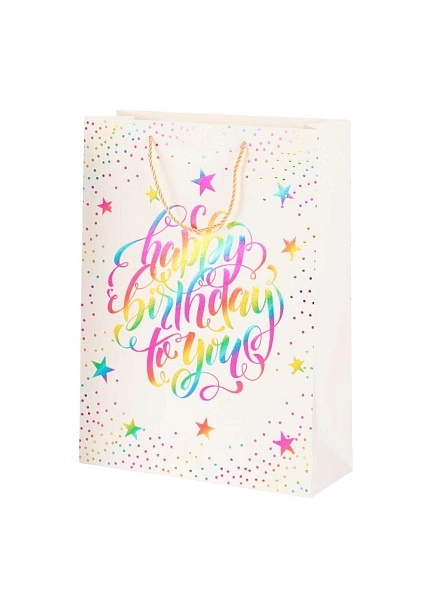 Пакет подарочный "Happy Birthday", 30*41,5*12 см (GB739)