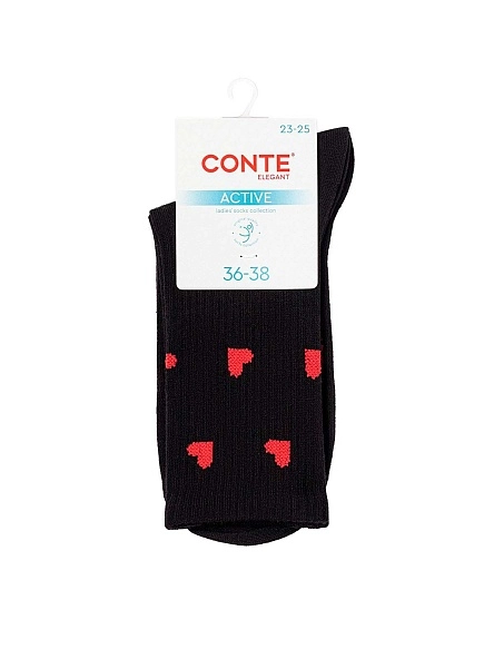 Носки женские CONTE ELEGANT ACTIVE, р.23-25, 708 черный