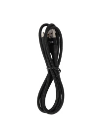 Кабель для зарядки в тканевой оплетке, lightning, 2,4 А, 3,5*(900-1000) мм (D60L-black)