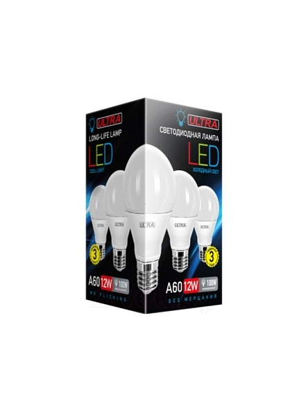 Лампа светодиодная ULTRA LED A60 12W E27 4000K