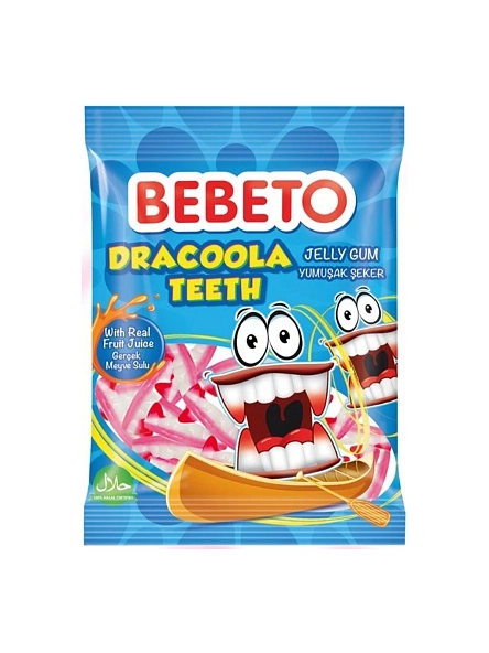 Жевательные коннфеты  «DRACOOLA TEETH / ЧЕЛЮСТИ ДРАКУЛЫ» со вкусом клубники и ванили 70г