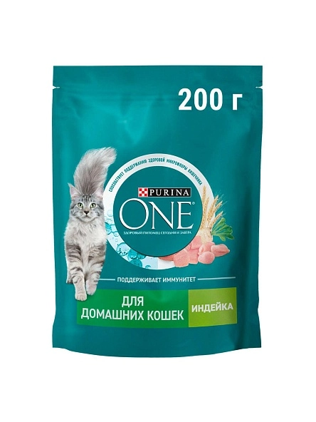 Пурина Ван 200г Сух корм д/к домаш индейка, цельные злаки